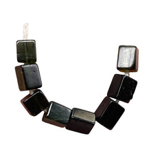 Load image into Gallery viewer, Tourmaline Chrome Cube Translucent Bead Parcel | 4x4mm | Black, Green | 8 Beads|