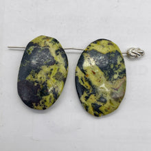 Load image into Gallery viewer, Turquoise Faustite Oval Beads | 34x22 to 32x21mm | Chartreuse, Black | 2 Beads |