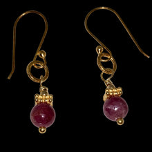 Load image into Gallery viewer, Pink Sapphire and 22K Vermeil Earrings 310696