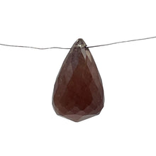 Load image into Gallery viewer, Sapphire Dark Merlot Faceted Briolette Bead | Red | 11 cts | 15x9mm |