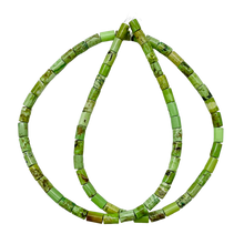 Load image into Gallery viewer, Gaspeite High Grade Tube Bead 16" Strand | 4x6mm | Green Brown | 1 Strand |