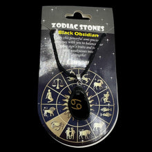 Load image into Gallery viewer, Zodiac Cancer Obsidian Stone Oval Pendant | 1 1/2" Long | Black | 1 Pendant |