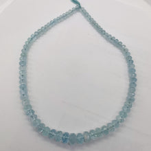 Load image into Gallery viewer, Aquamarine Gem Graduated Faceted Rondelle Bead Strand| 12x7 - 6x4mm| Blue|79 Bds