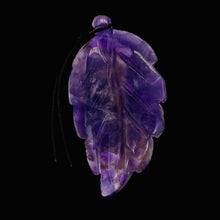 Load image into Gallery viewer, Amethyst Carved Pendant Leaf | 60x30x8mm | Purple | 1 Bead |