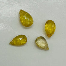 Load image into Gallery viewer, Sapphire AAA Faceted 1.9cts Parcel Briolette Beads | 6x4 to 5x4mm | Yellow | 4 |