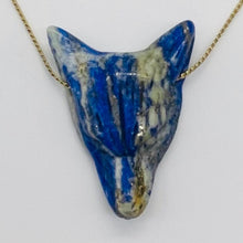 Load image into Gallery viewer, Sodalite Carving Wolf Head Pendant Bead | 40x30x10mm | Blue White | 1 Bead |