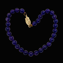 Load image into Gallery viewer, Amethyst 14K Gold Round Bead Bracelet | 7 1/2" | Purple | 1 Bracelet