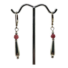 Load image into Gallery viewer, Glam Natural Purple-Red Sapphire & Silver Earrings 306618F