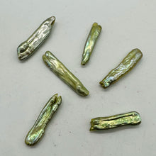 Load image into Gallery viewer, Fab Biwa Style Pistachio Green FW Pearls | 20x7x5mm to 34x7x5mm | 6 Pearls |