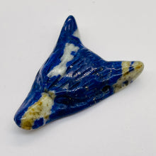 Load image into Gallery viewer, Sodalite Carving Wolf Head Pendant Bead | 40x30x10mm | Blue White | 1 Bead |