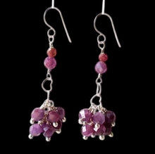 Load image into Gallery viewer, Love Purple Sapphire & Silver Heart Earrings 306622