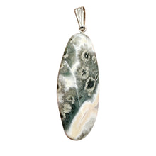 Load image into Gallery viewer, Ocean Jasper Sterling Silver Pendant | 2 1/4" Long | Pink, White, Gray |