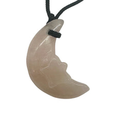 Load image into Gallery viewer, Rose Quartz Star and Moon Pendant Necklace | 3/4" Long | Pink | 1 Necklace |