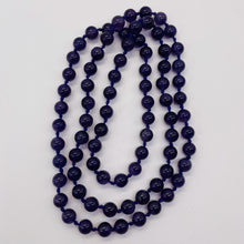 Load image into Gallery viewer, Royal Amethyst Necklace Knotted on Silk | 8mm |Round | 32" Long | Purple | 1 |