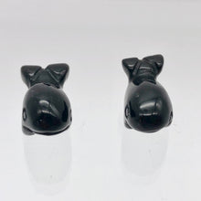 Load image into Gallery viewer, Carved Sea Animals 2 Obsidian Whale Beads | 21x12x10mm | Black