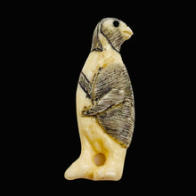 Load image into Gallery viewer, Etched Carved Penguin Pendant Bead | 33x13x6mm | White Black | 1 Bead |