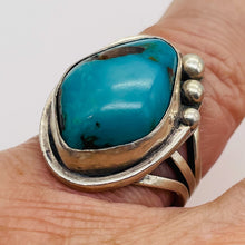 Load image into Gallery viewer, Turquoise Sterling Silver Oval Ring | 10 | Blue | 1 Ring |