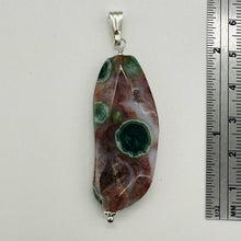 Load image into Gallery viewer, Ocean Jasper Sterling Silver Pendant | 2 1/4" Long | Pink, Green | 1 Pendant |