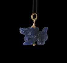 Load image into Gallery viewer, Wild! Sodalite Hand Carved Winged Dragon Vermeil Pendant 509286SDG