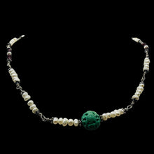 Load image into Gallery viewer, Designer Original Ruby Jade Pearl Sterling Silver 20 inch Necklace