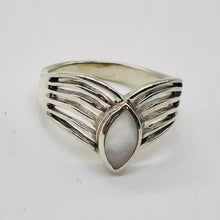 Load image into Gallery viewer, Mother of Pearl Sterling Silver Victory Wings Briolette Ring | 9.75 | Silver |
