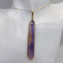 Load image into Gallery viewer, Ametrine Yellow Gold Wire Wrap Rectangle Point | 3" Long | Purple Gold |