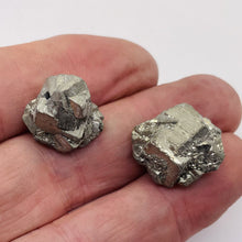 Load image into Gallery viewer, Pyrite Crystal Nugget Beads | 18x14x15 to 18x16x14mm | Silver Gold | 2 Beads |