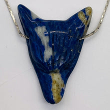 Load image into Gallery viewer, Sodalite Carving Wolf Head Pendant Bead | 40x30x10mm | Blue White | 1 Bead |