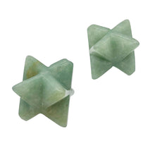 Load image into Gallery viewer, Kabbalah 2 Aventurine Merkabah Star Beads | 25x15x15mm | Green