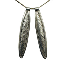 Load image into Gallery viewer, Huge Handmade Silver Woven Leaf Bead 1741