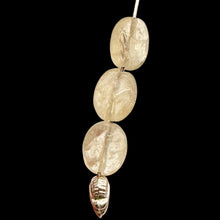 Load image into Gallery viewer, Three Yellow Calcite Facteted Oval Beads 004571