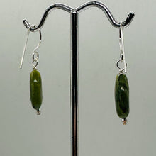 Load image into Gallery viewer, Nephrite Jade Briolette Bead Sterling Silver Earrings | Green | 1 1/4" Long |