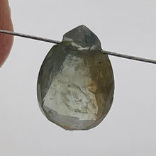 Load image into Gallery viewer, Natural Grey Blue Sapphire Faceted Briolette Bead | 1.7 ct | 10x6x3mm |