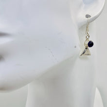 Load image into Gallery viewer, Amethyst Sterling Silver Triangle Earrings | 1" Long | Purple | 1 Pair |
