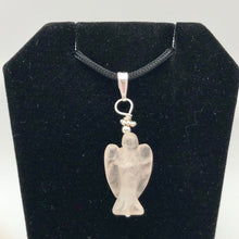 Load image into Gallery viewer, Rose Quartz Angel Pendant Necklace | Semi Precious Stone Jewelry|Silver Pendant