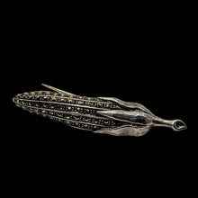 Load image into Gallery viewer, Ear of Corn Marcasite Sterling Silver Pin | 2" Long | Silver | 1 Sweater Pin