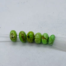 Load image into Gallery viewer, Gaspeite Hi Grade 3mm Rondelle Beads | 3mm | Green Brown | 6 Beads |