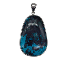 Load image into Gallery viewer, Chrysocolla Sterling Silver Oval Pendant | 2 1/2" Long | Blue, Green| 1 Pendant|