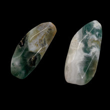 Load image into Gallery viewer, Ocean Jasper Old Stock Long Oval Beads|45x22x6 to38x20x7mm|Green, White|2 Beads|
