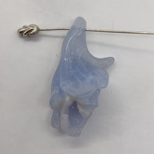 Load image into Gallery viewer, Blue Chalcedony Carved Druzy 50 cts Flower Pendant Bead | 40x25x20mm| Blue White