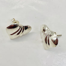 Load image into Gallery viewer, Valentine Love Heart Sterling Silver Post Earrings| 1" Long|