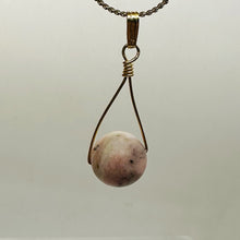Load image into Gallery viewer, Pink Peruvian Opal Matte Finish Spinner Pendant | Pink, Black | 1 1/4" Long |