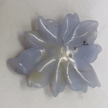 Load image into Gallery viewer, Chalcedony 38ct Hand Carved Flower Bead | 43x37x4mm | Blue | 1 Pendant Bead |