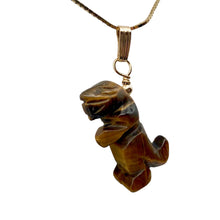 Load image into Gallery viewer, Tiger's Eye Tyrannosaurus Rex Dinosaur Pendant Necklace|14k Gold Filled Jewelry