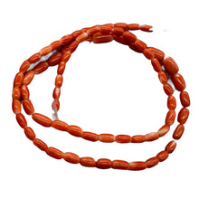Load image into Gallery viewer, Coral Oval Graduated Beads Strand | 16" Long | 8x4 to 6x3mm | Red | 1 Strand |