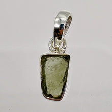 Load image into Gallery viewer, Moldavite 7.8ct Sterling Silver Rectangle | 3/4" Long | Green | 1 Pendant |