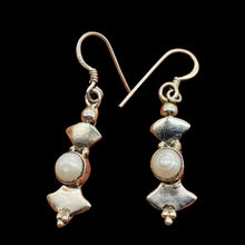 Load image into Gallery viewer, Fresh Water Pearl Sterling Silver Dangle Earrings | 1 1/2&quot; Long | White| 1 Pair|
