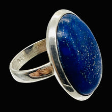 Load image into Gallery viewer, Gemstone Oval Lapis Lazuli Sterling Silver Ring | Size 8 | Blue Silver | 1 Ring|