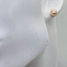 Load image into Gallery viewer, Pearl 14K Gold Stud Round Earrings | 7mm | Rosy Pink | 1 Pair