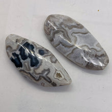 Load image into Gallery viewer, Ocean Jasper Old Stock Long Oval Beads| 45x22x6 to38x20x7mm| Gray, Black|2 Beads
